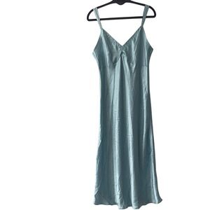 BHS Blue Satin Slip Dress Medium